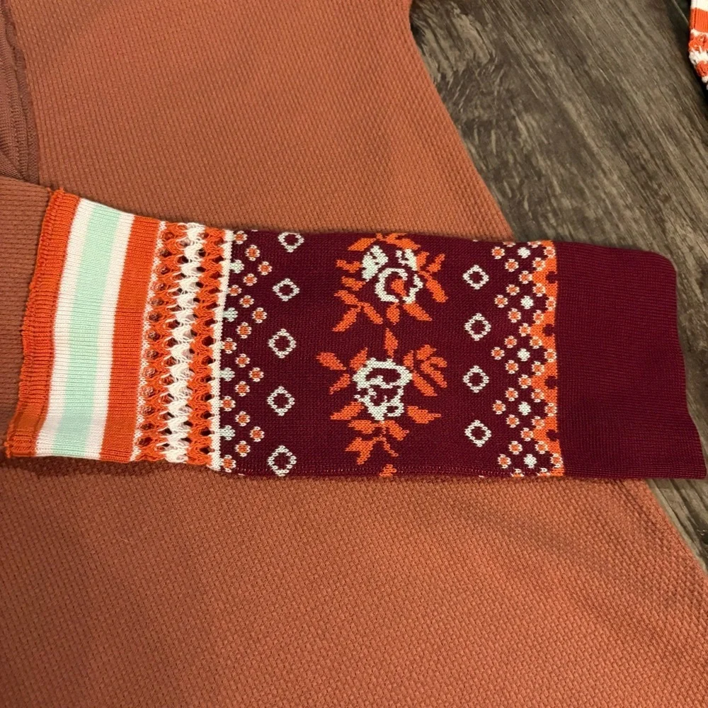 Free People Mikah Notch Neck Thermal longs sleeve top - Picture 7 of 12